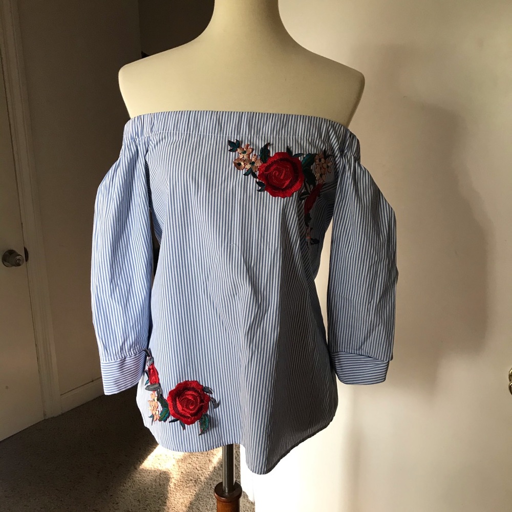 Como Vintage off shoulder boho blouse